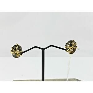 Indulgems Golden Vine Labradorite & Crystal Button Earrings